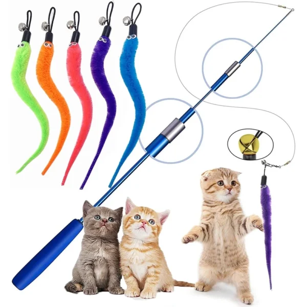 Plush Cat Toy Worms - Image 3