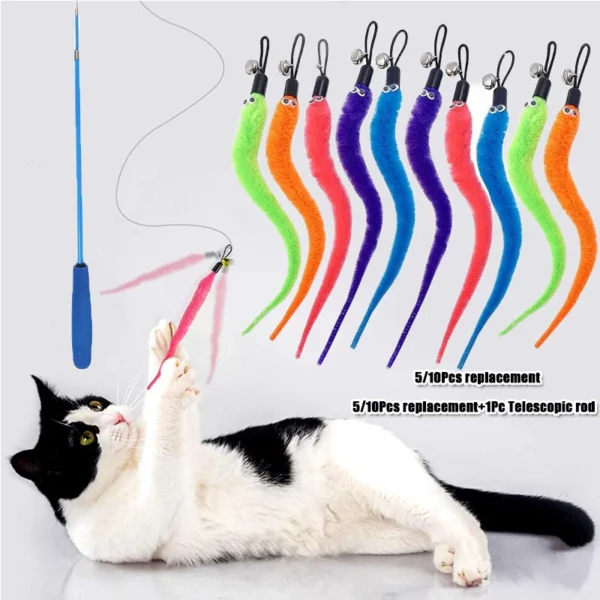 Plush Cat Toy Worms