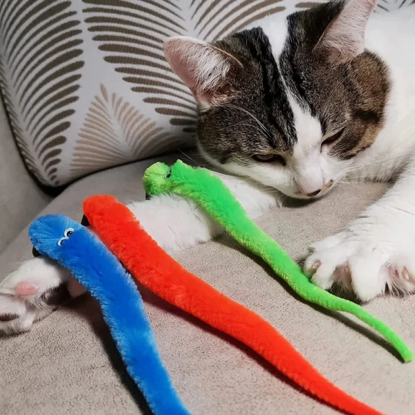 Plush Cat Toy Worms - Image 5